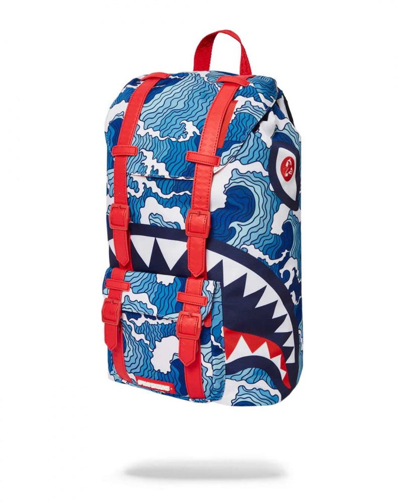 Sprayground Backpack SHARK WAVE HILLS Blue | KJYSI5782