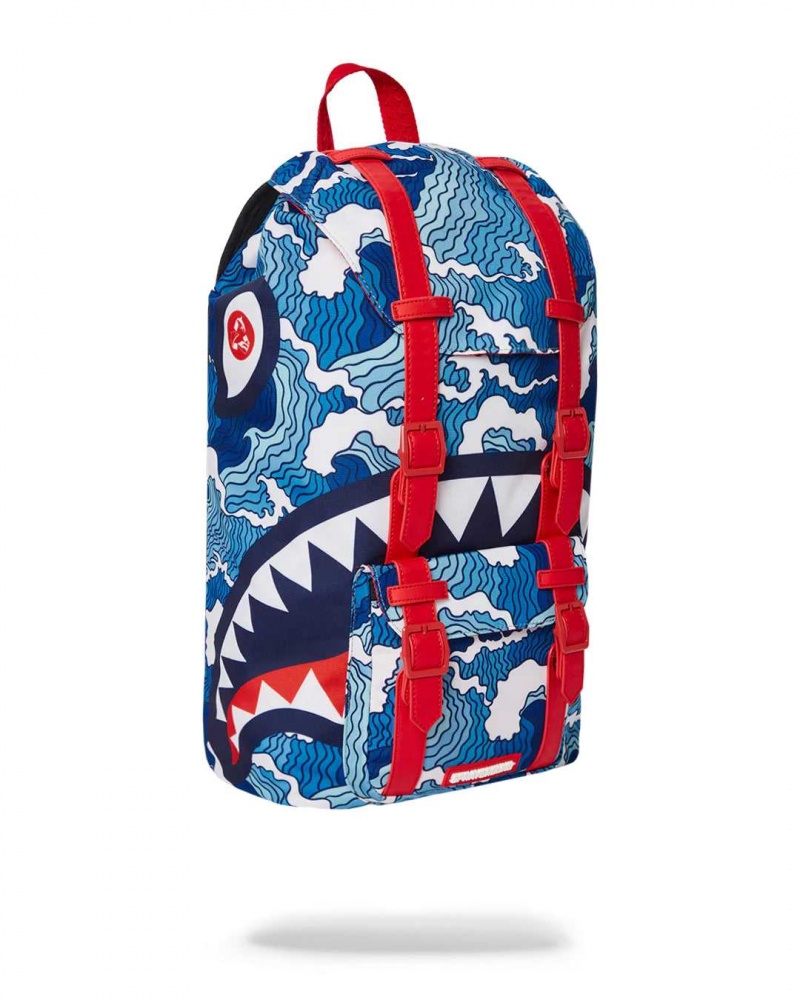 Sprayground Backpack SHARK WAVE HILLS Blue | KJYSI5782