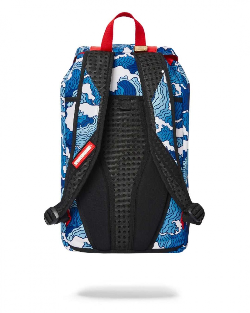 Sprayground Backpack SHARK WAVE HILLS Blue | KJYSI5782