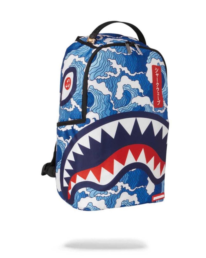 Sprayground Backpack SHARK WAVE Blue | ZVFCR0863