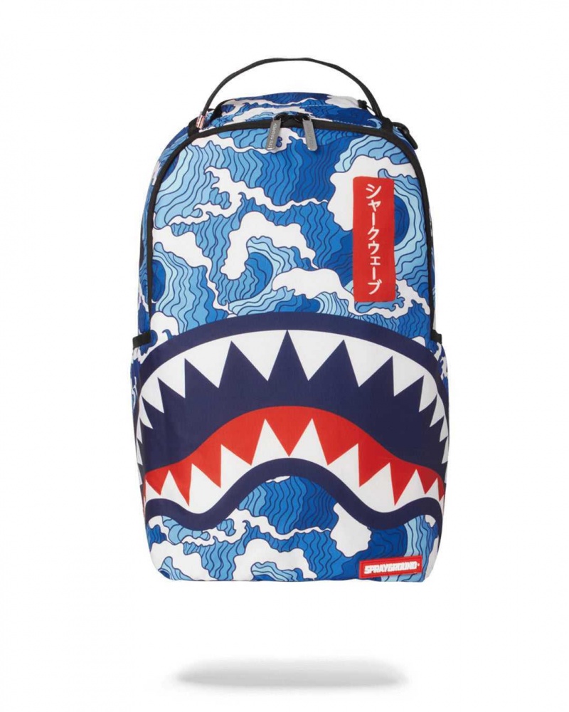 Sprayground Backpack SHARK WAVE Blue | ZVFCR0863