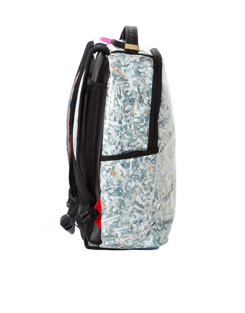 Sprayground Backpack SHREDDED MONEY Grey | PDVRK7614