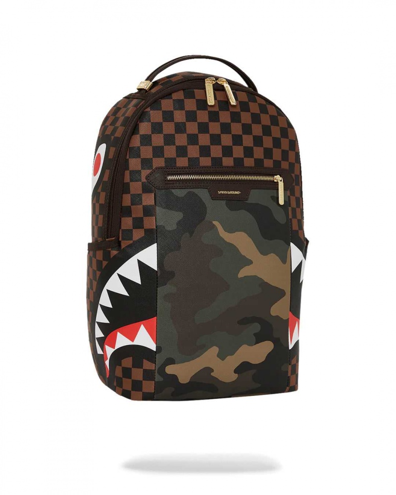 Sprayground Backpack SIP ACCENT DLXSV BACKPACK Camo Green | HQPDY9350