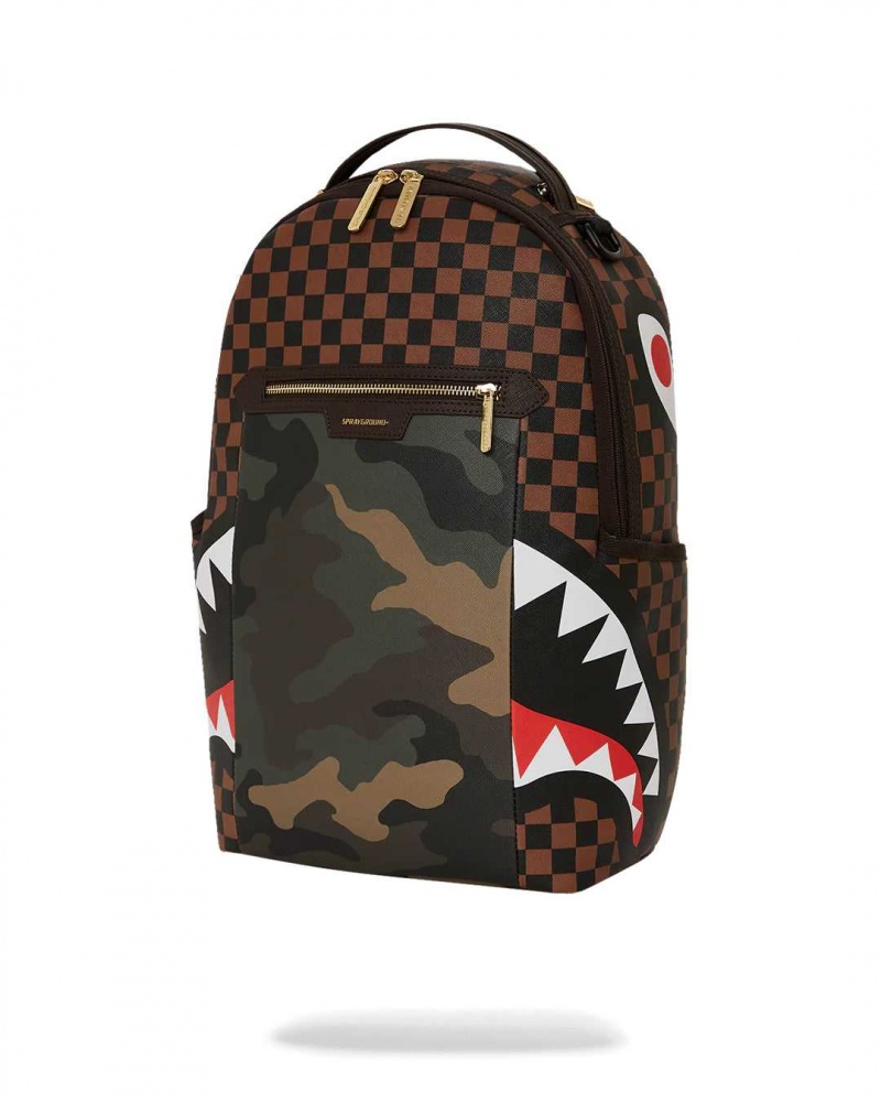 Sprayground Backpack SIP ACCENT DLXSV BACKPACK Camo Green | HQPDY9350