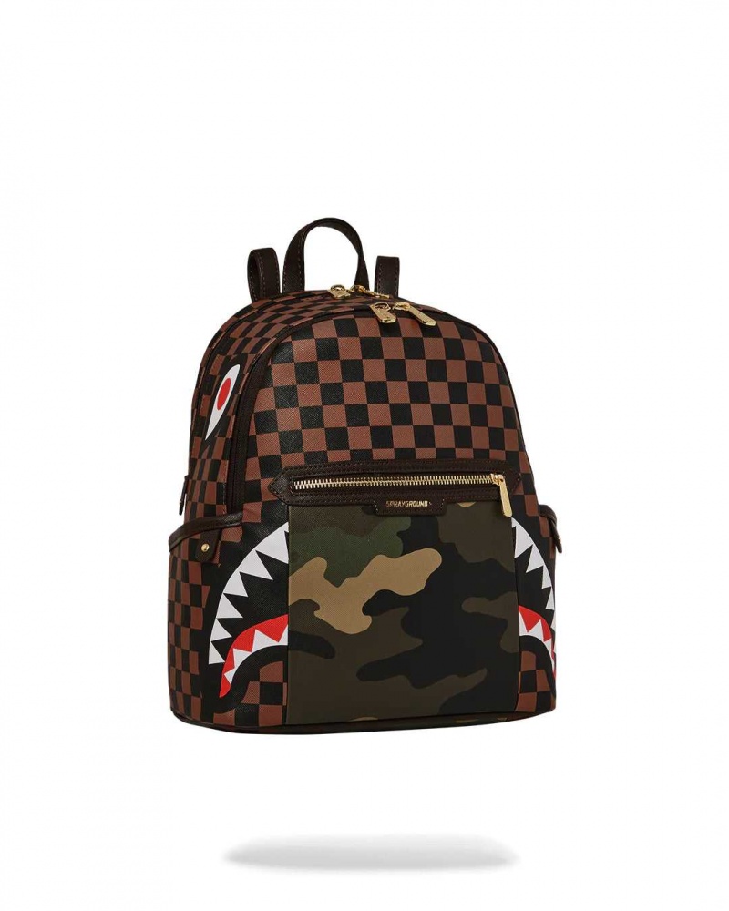 Sprayground Backpack SIP WITH ACCENT SAVAGE BACKPACK Camo Brown | MDYZX8053