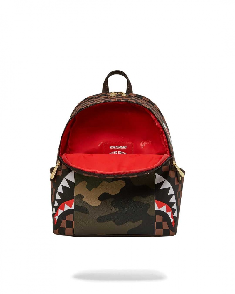 Sprayground Backpack SIP WITH ACCENT SAVAGE BACKPACK Camo Brown | MDYZX8053