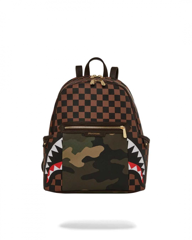 Sprayground Backpack SIP WITH ACCENT SAVAGE BACKPACK Camo Brown | MDYZX8053