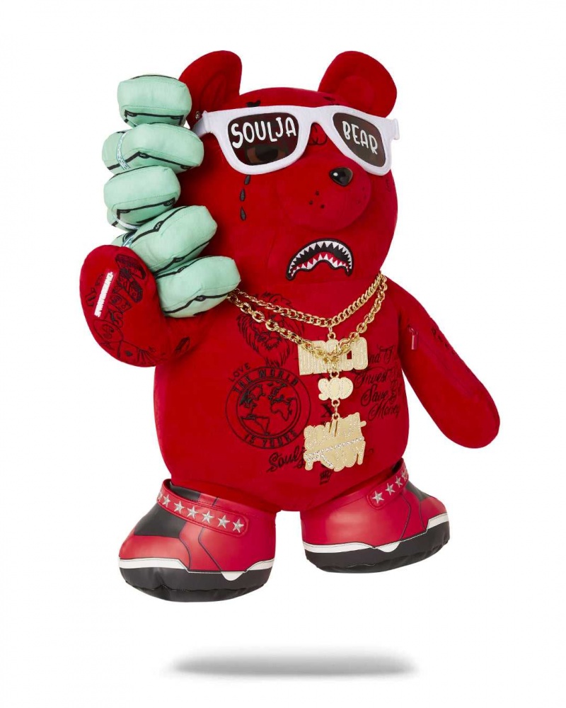 Sprayground Backpack SOULJA BOY BEAR BACKPACK Red | YMNKR9765