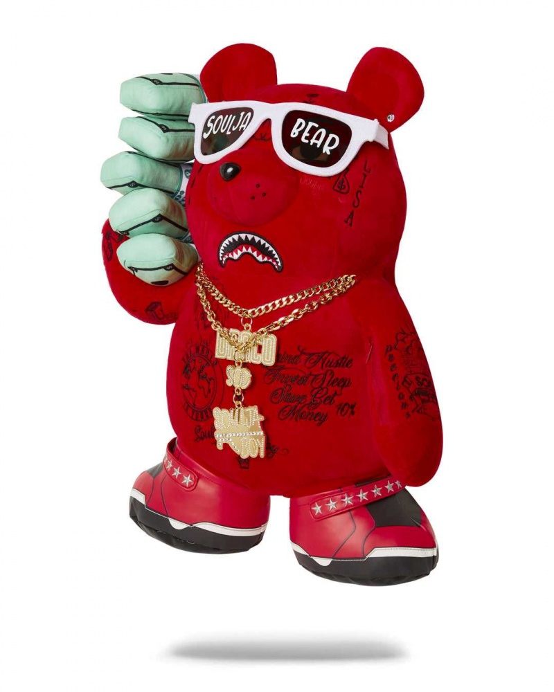 Sprayground Backpack SOULJA BOY BEAR BACKPACK Red | YMNKR9765