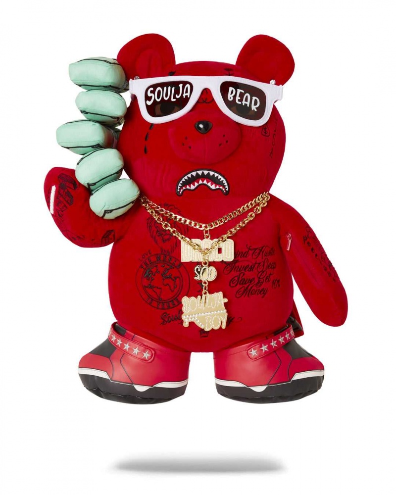 Sprayground Backpack SOULJA BOY BEAR BACKPACK Red | YMNKR9765