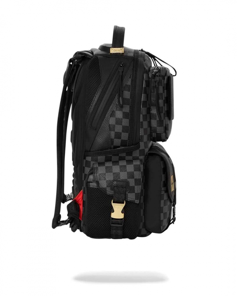 Sprayground Backpack SPECIAL OPS CHECKERED BACKPACK Grey Black | KCWXP4952