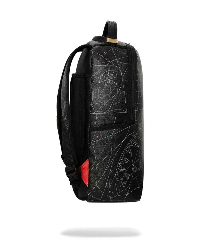 Sprayground Backpack SPIDER WEB SHARKMOUTH DLXSV BACKPACK Black | EPBIH9341