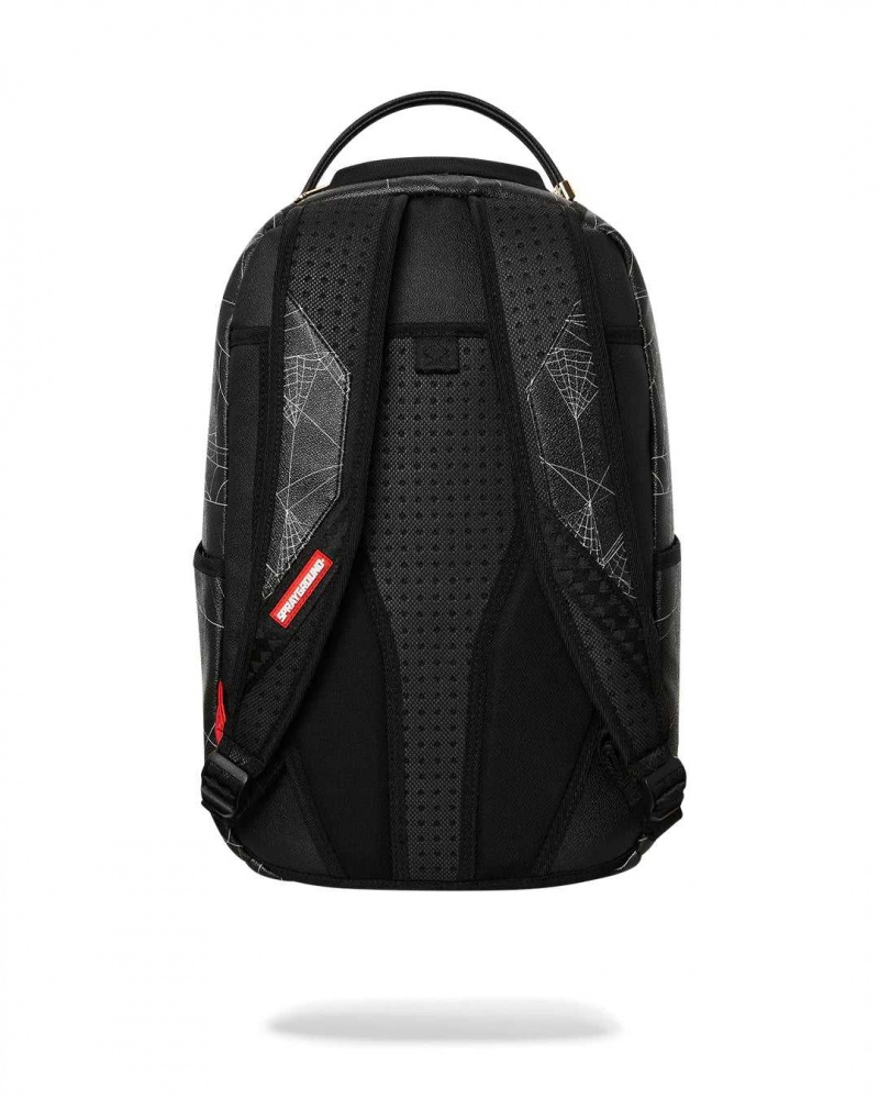 Sprayground Backpack SPIDER WEB SHARKMOUTH DLXSV BACKPACK Black | EPBIH9341