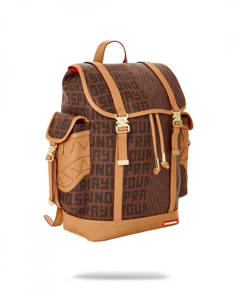 Sprayground Backpack SPLIT HENNEY MONTE CARLO Brown | UVLIZ5389