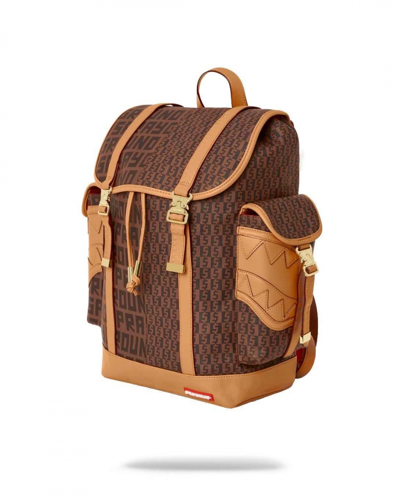 Sprayground Backpack SPLIT HENNEY MONTE CARLO Brown | UVLIZ5389