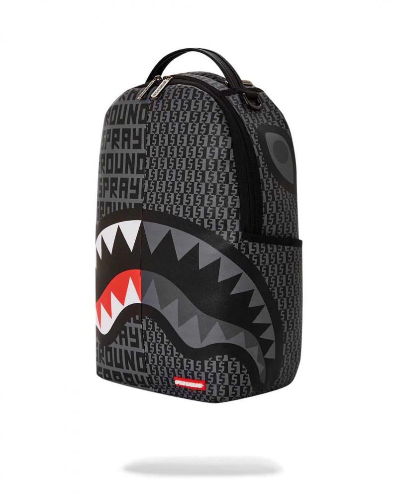 Sprayground Backpack SPLIT INFINITY CHECK IN BACKPACK Grey Black | CNKIP2015