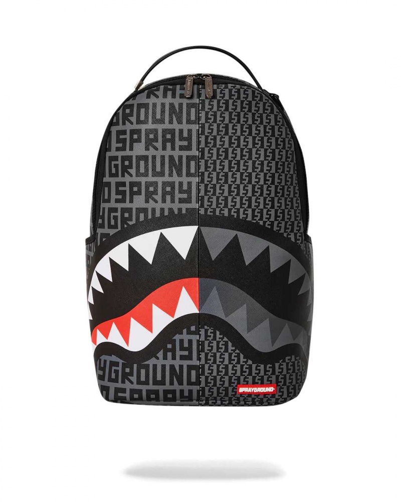 Sprayground Backpack SPLIT INFINITY CHECK IN BACKPACK Grey Black | CNKIP2015