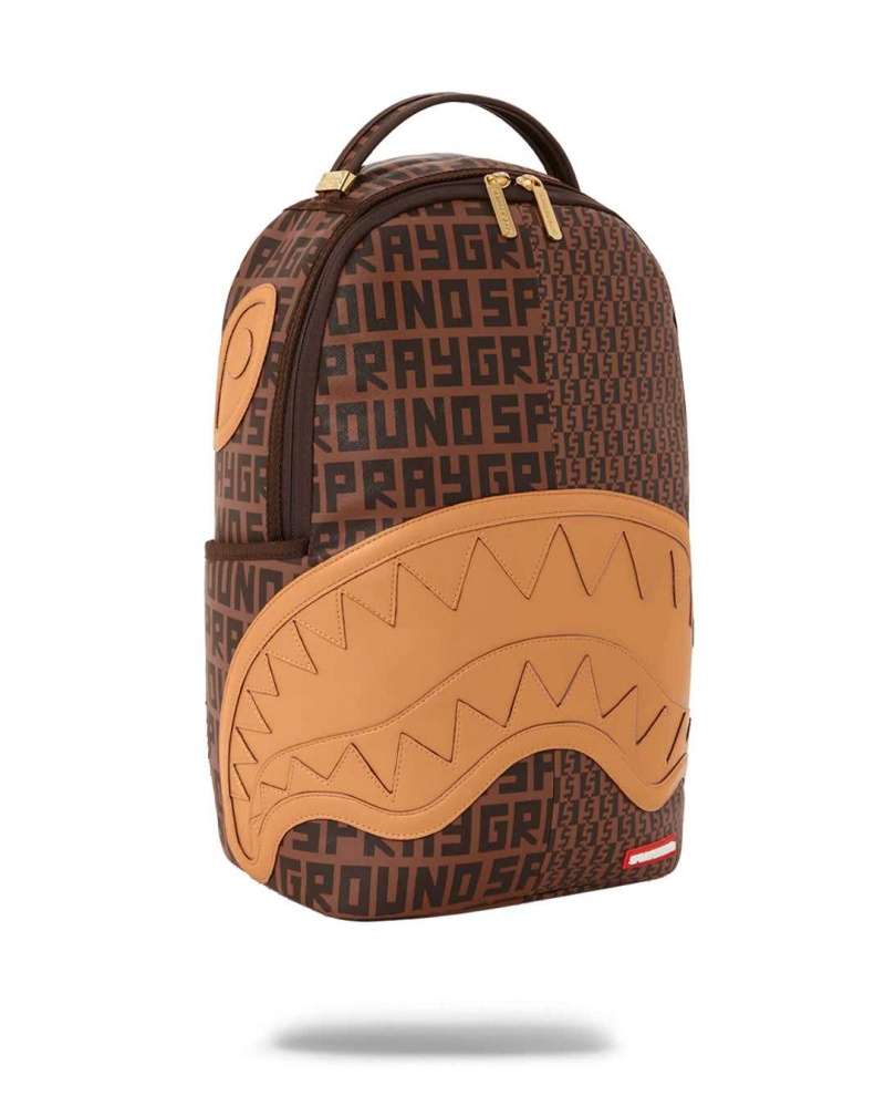 Sprayground Backpack SPLIT MONEY HENNEY Brown | DAQPX4903