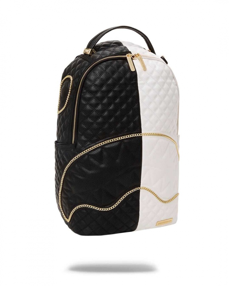 Sprayground Backpack SPLIT QUILT SHARK DLX BACKPACK Black | YNJOE3541