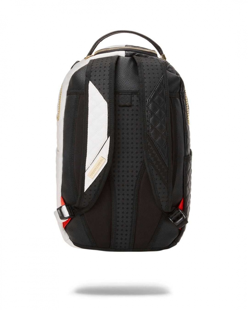 Sprayground Backpack SPLIT QUILT SHARK DLX BACKPACK Black | YNJOE3541