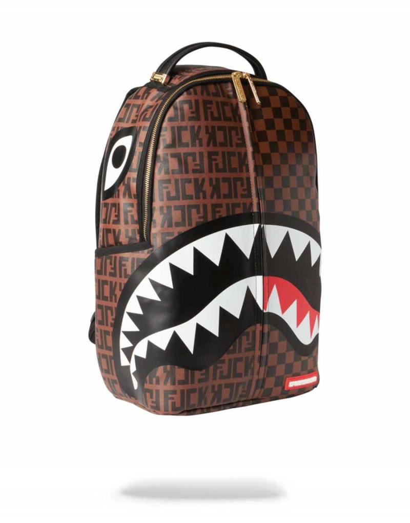 Sprayground Backpack SPLIT THE CHECK BACKPACK Brown | IHZUL6971