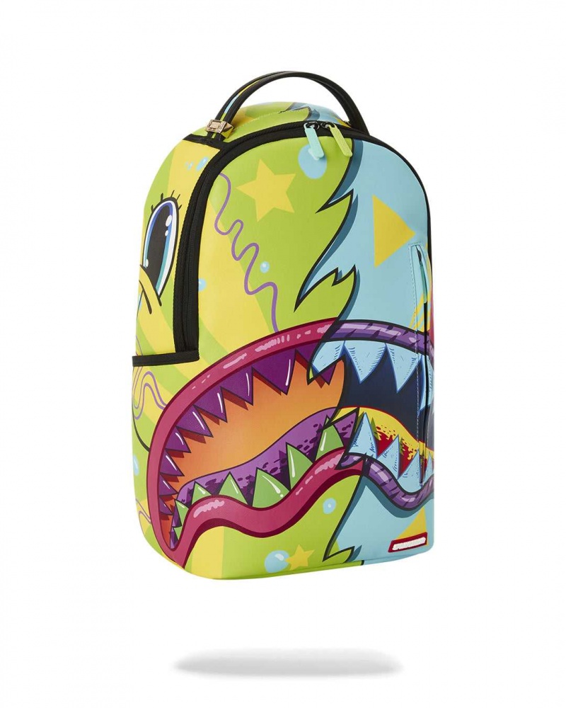 Sprayground Backpack SPLIT WEIRD DLX BACKPACK Green | HJAPD3791