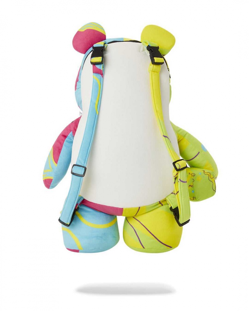 Sprayground Backpack SPLIT WEIRD BEAR BACKPACK Green | HZAQI0713