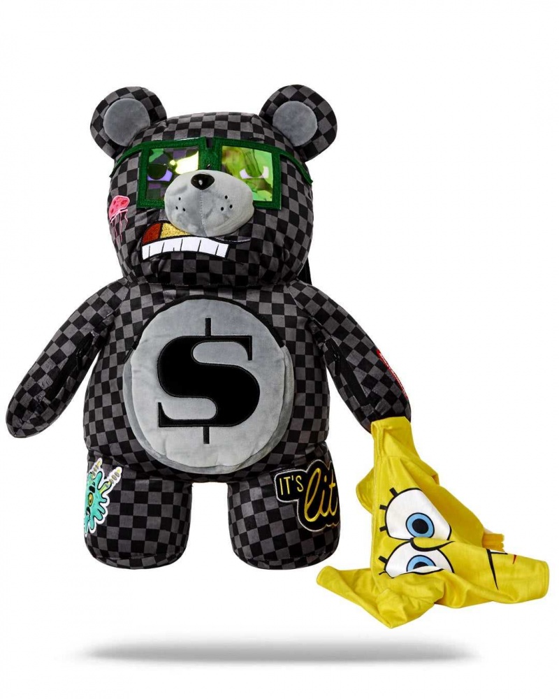 Sprayground Backpack SPONGEBOB MONEY BEAR Black | SVUGB4915