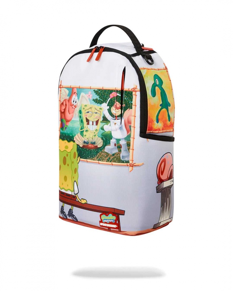 Sprayground Backpack SPONGEBOB IN MUSEUM BACKPACK White | JXKSI5170