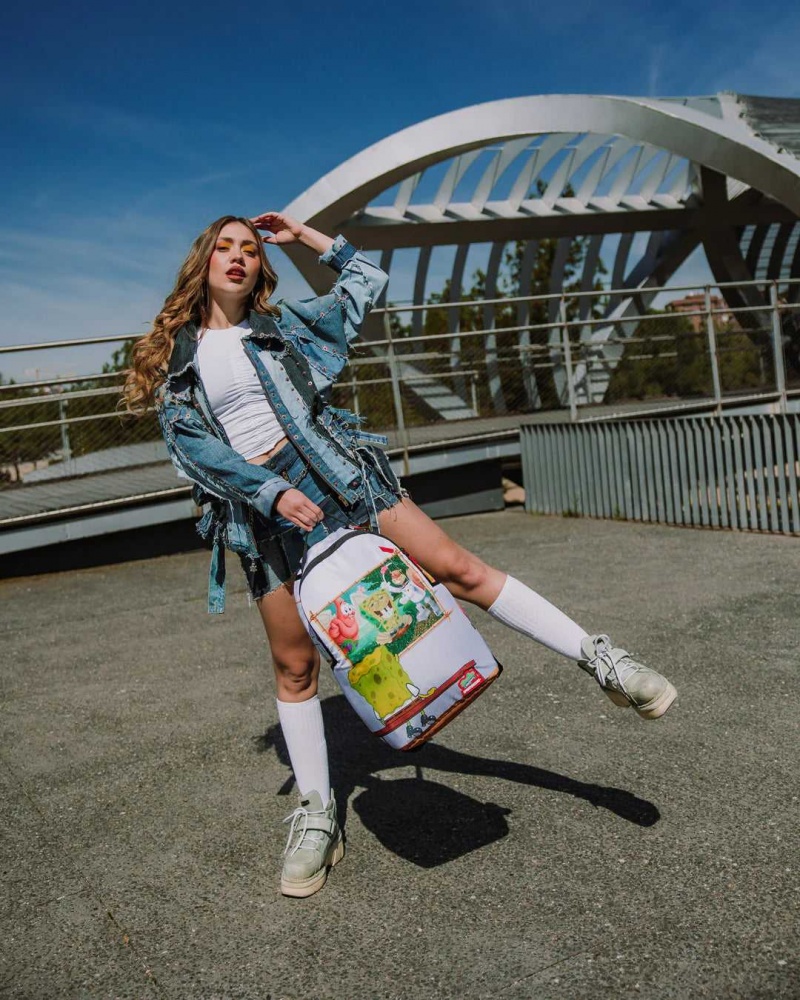 Sprayground Backpack SPONGEBOB IN MUSEUM BACKPACK White | JXKSI5170