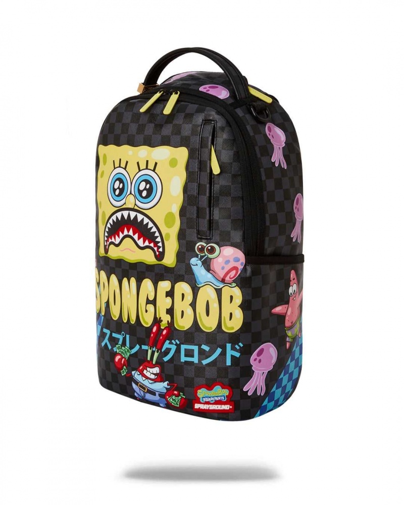 Sprayground Backpack SPONGE BOB BUBBLE CHECKERED 02 DLXR BACKPACK Black | YOHFL2543