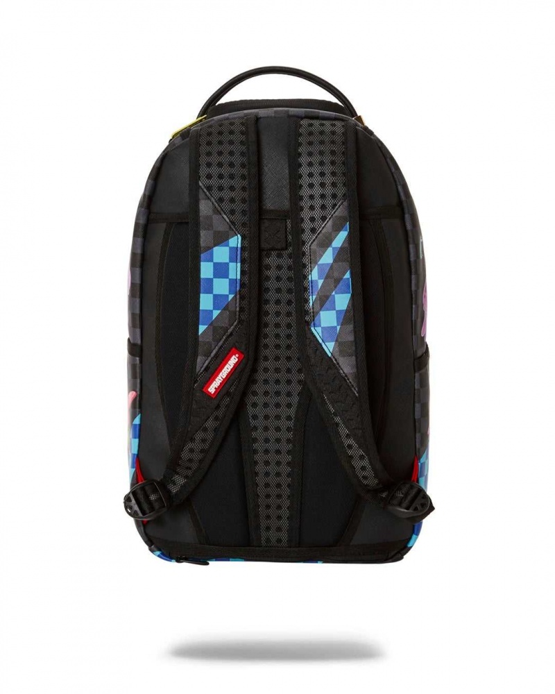 Sprayground Backpack SPONGE BOB BUBBLE CHECKERED 02 DLXR BACKPACK Black | YOHFL2543