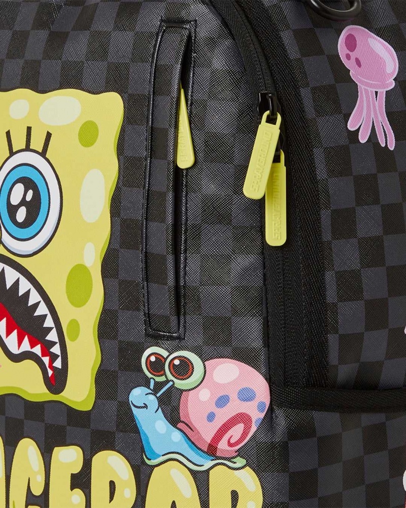 Sprayground Backpack SPONGE BOB BUBBLE CHECKERED 02 DLXR BACKPACK Black | YOHFL2543