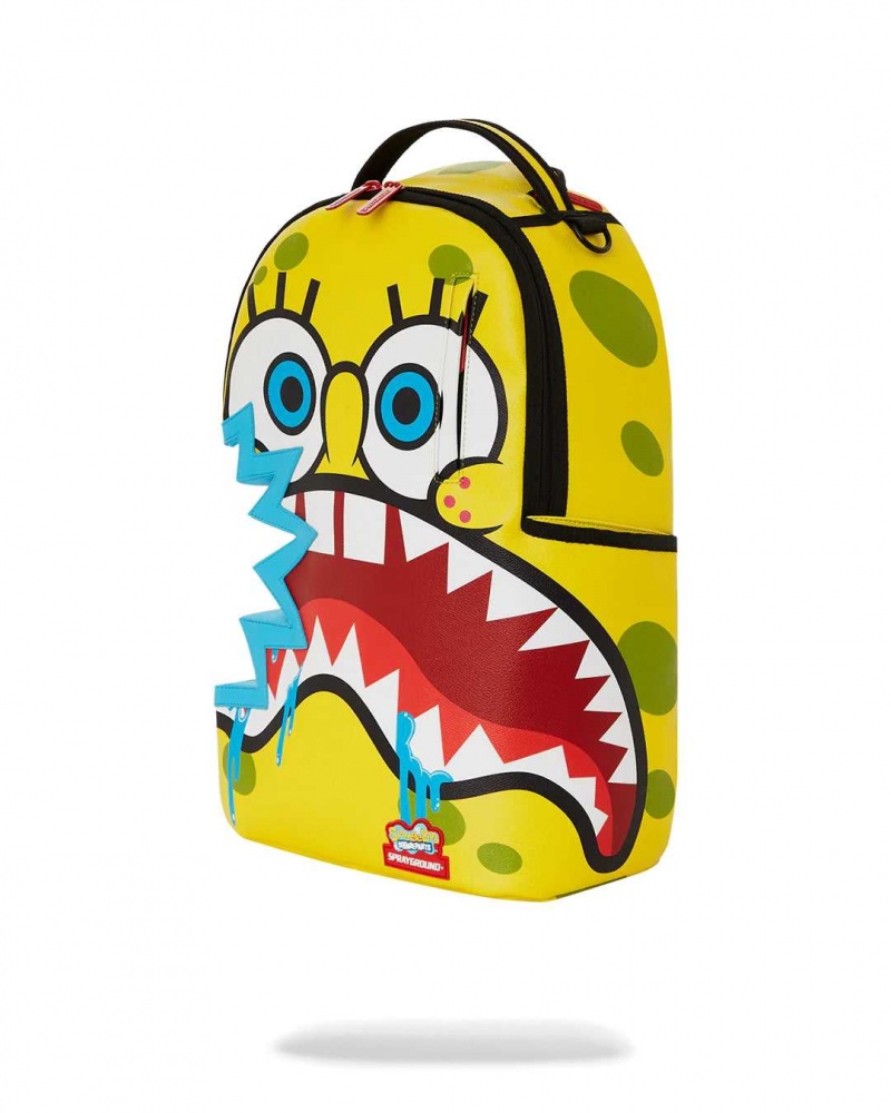 Sprayground Backpack SPONGE BITE BAG BACKPACK Yellow | FTNHL3714