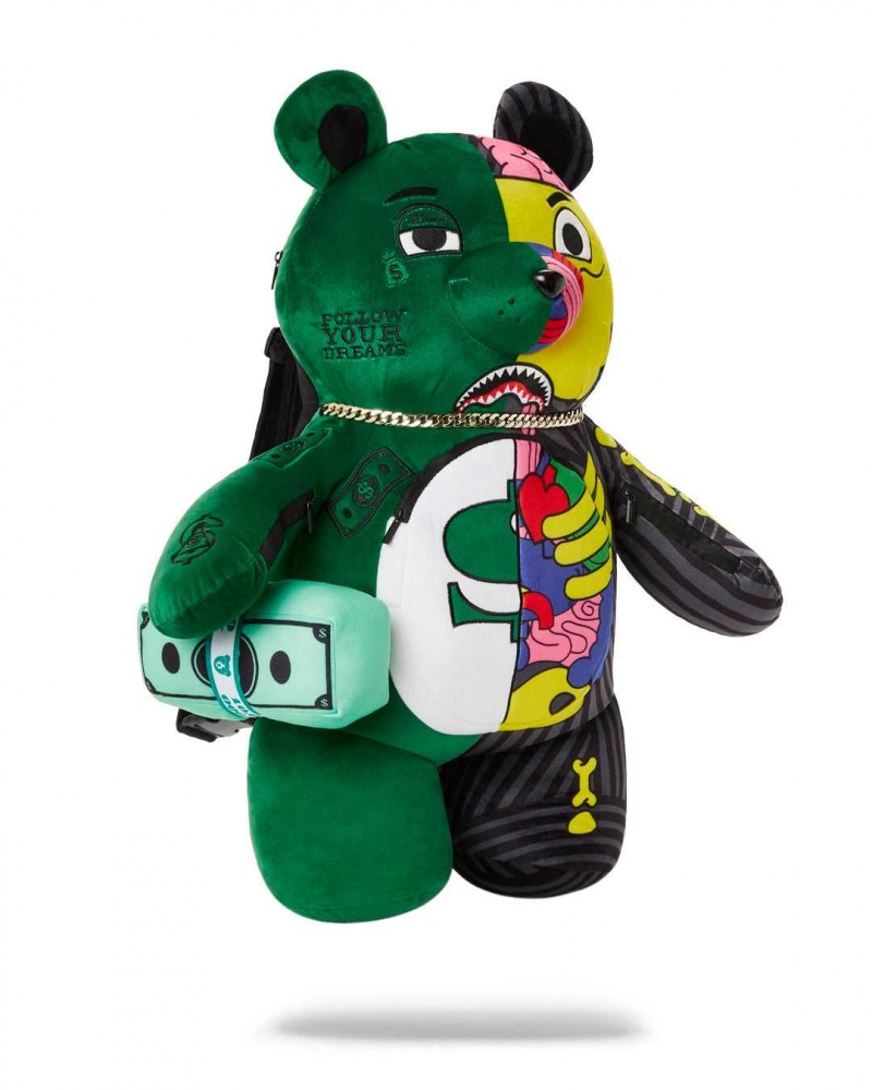 Sprayground Backpack TEDDYBEAR ANATOMY Green | YCIAX4157