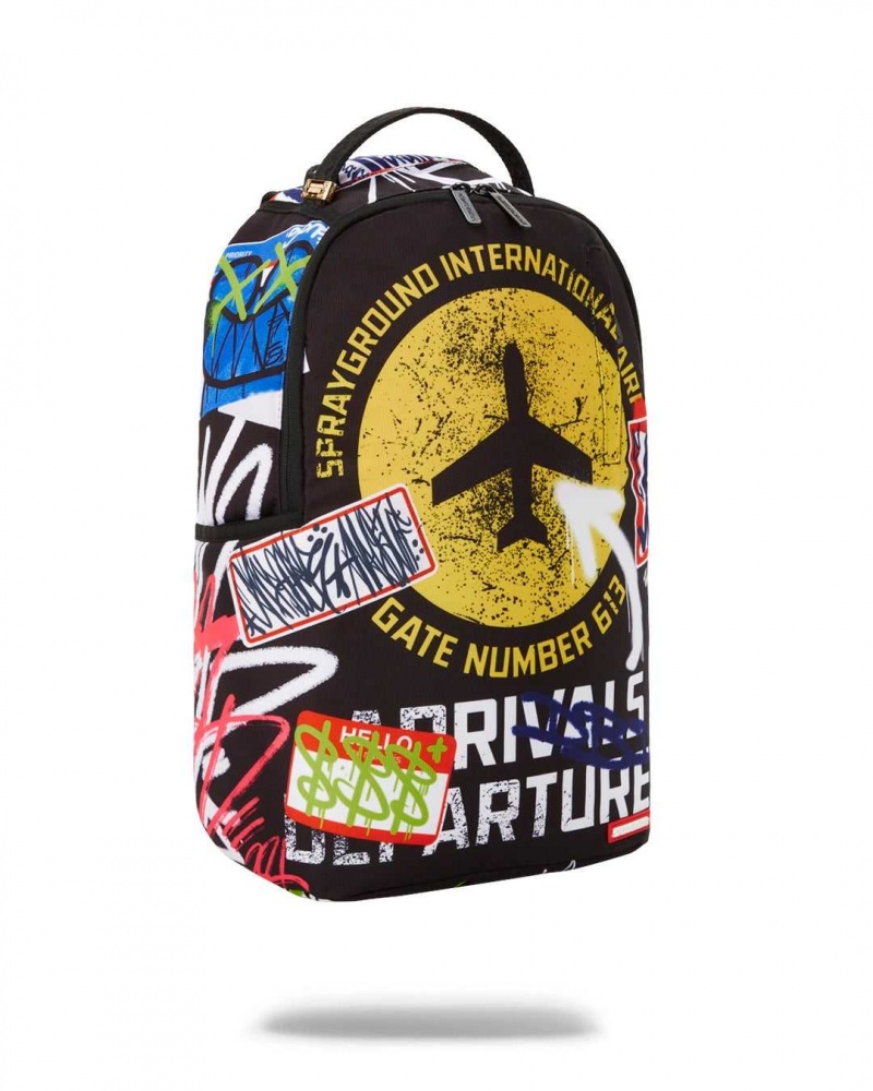 Sprayground Backpack TRASH AIRPORT Black | WANYK7053