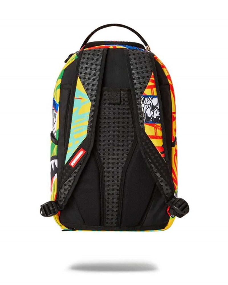 Sprayground Backpack TRASH DOG BITE Yellow | BIJRQ9738