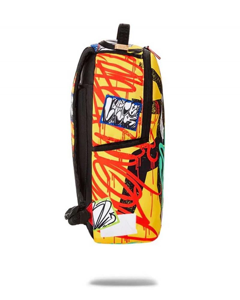 Sprayground Backpack TRASH DOG BITE Yellow | BIJRQ9738