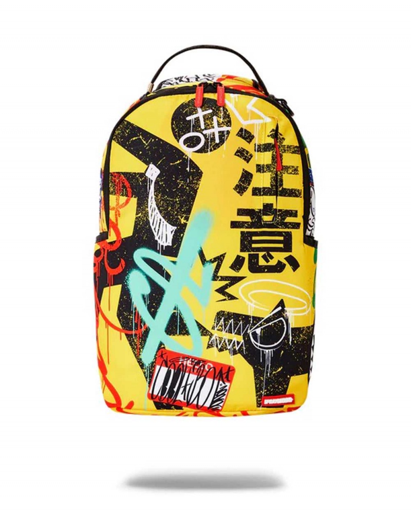 Sprayground Backpack TRASH DOG BITE Yellow | BIJRQ9738