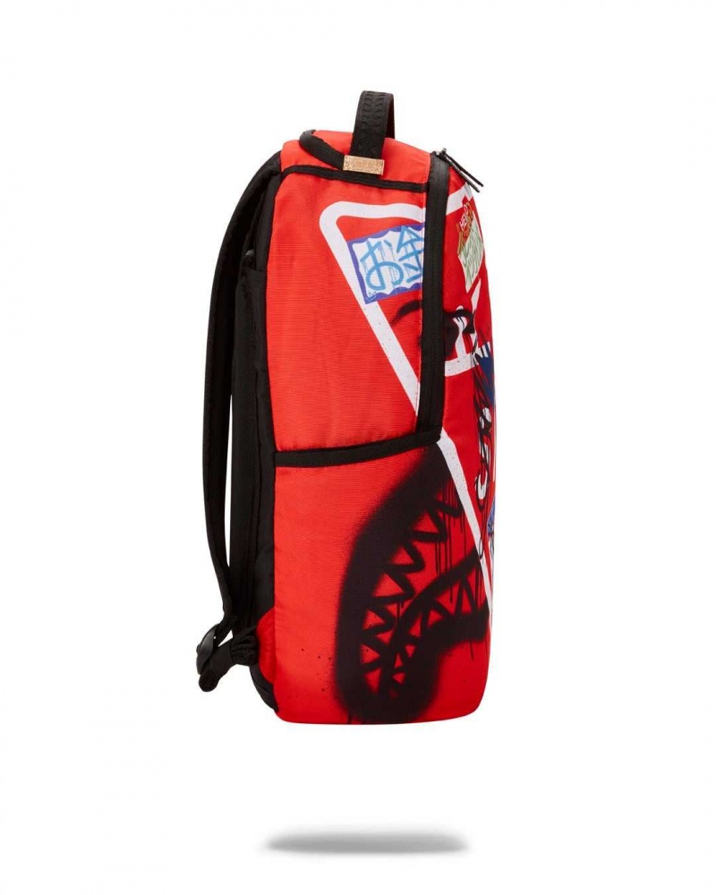 Sprayground Backpack TRASH JAPANESE STOP SIGN Red | FERXI0231