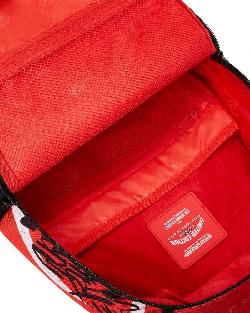 Sprayground Backpack TRASH JAPANESE STOP SIGN Red | FERXI0231