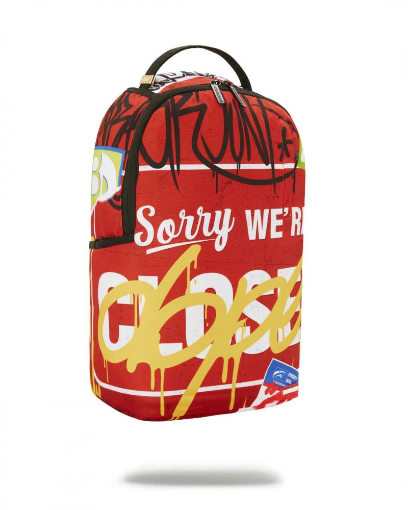 Sprayground Backpack TRASH SORRY WERE CLOSED Red | KQWIX7039