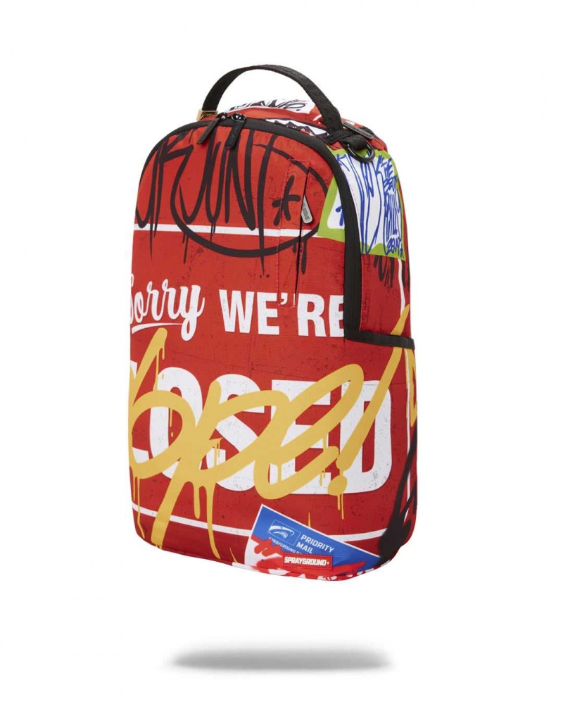 Sprayground Backpack TRASH SORRY WERE CLOSED Red | KQWIX7039