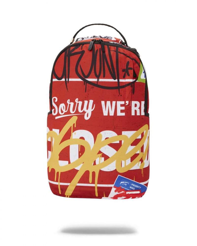 Sprayground Backpack TRASH SORRY WERE CLOSED Red | KQWIX7039