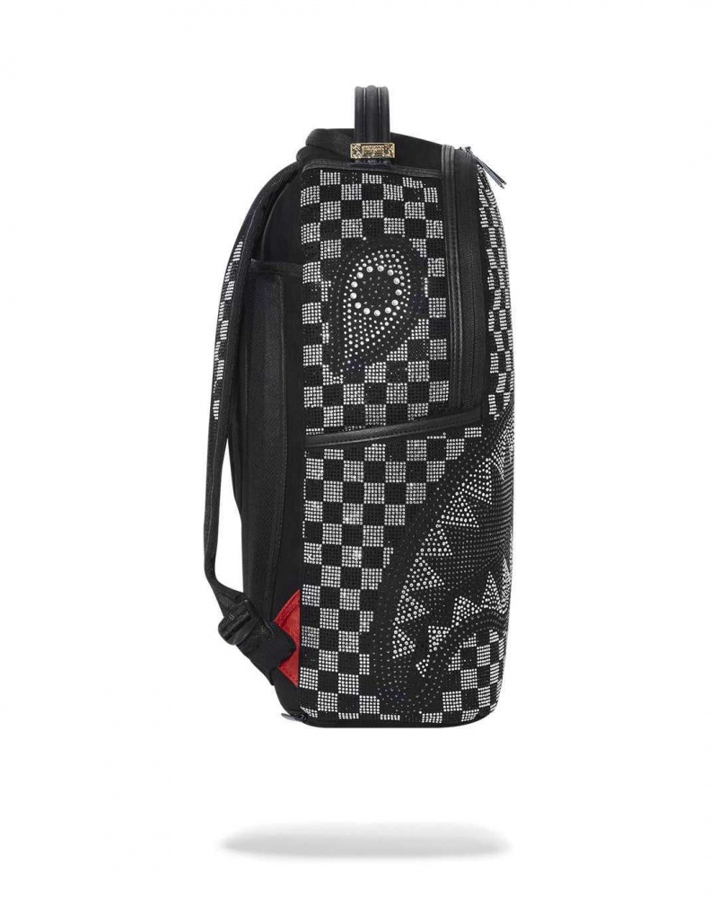 Sprayground Backpack TRINITY CHECKERED DLXFV BACKPACK Black | QPYLN6948