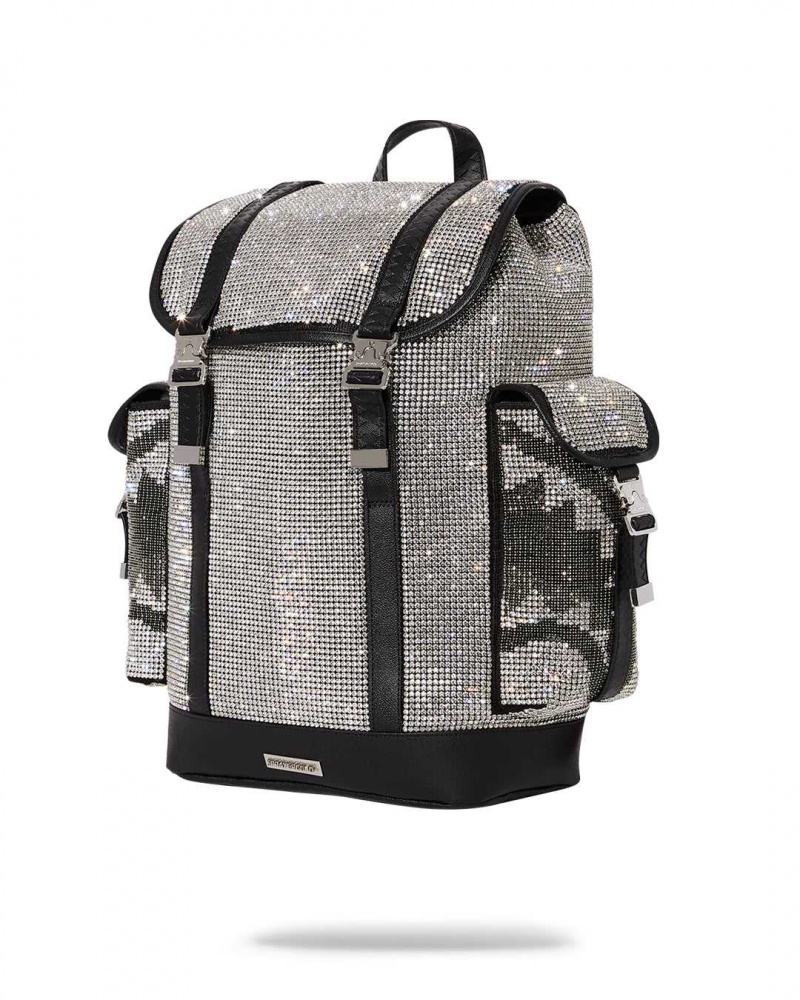 Sprayground Backpack TRINITY DIAMOND MONTE CARLO Silver | ZUFMC8401