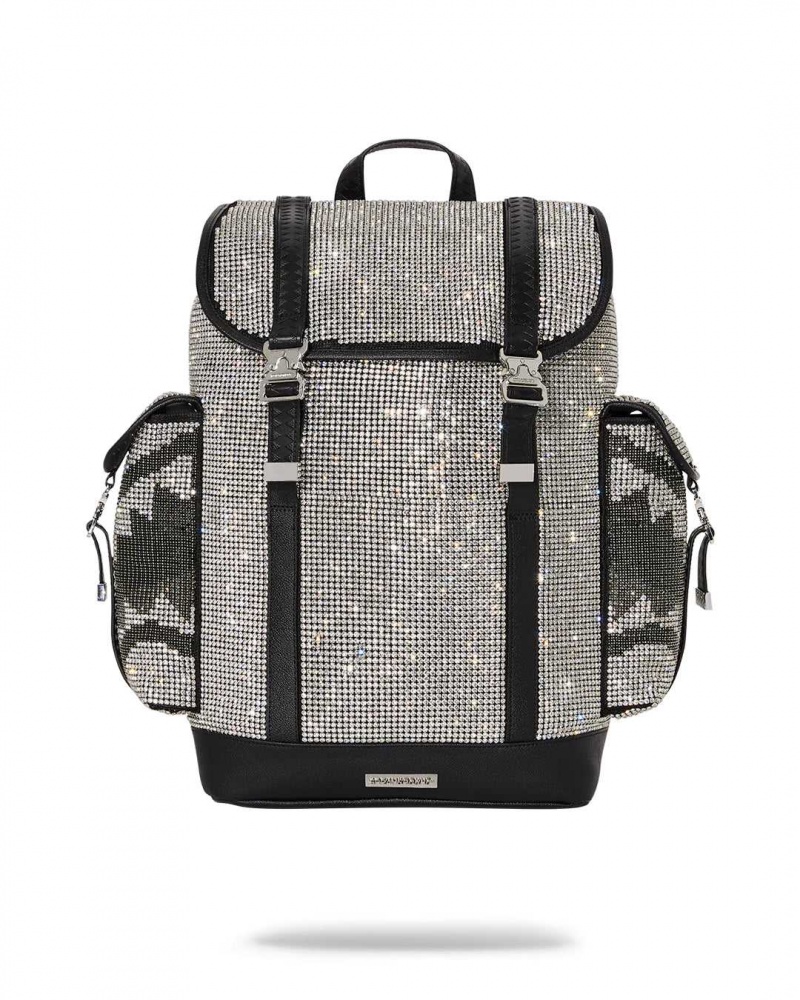 Sprayground Backpack TRINITY DIAMOND MONTE CARLO Silver | ZUFMC8401