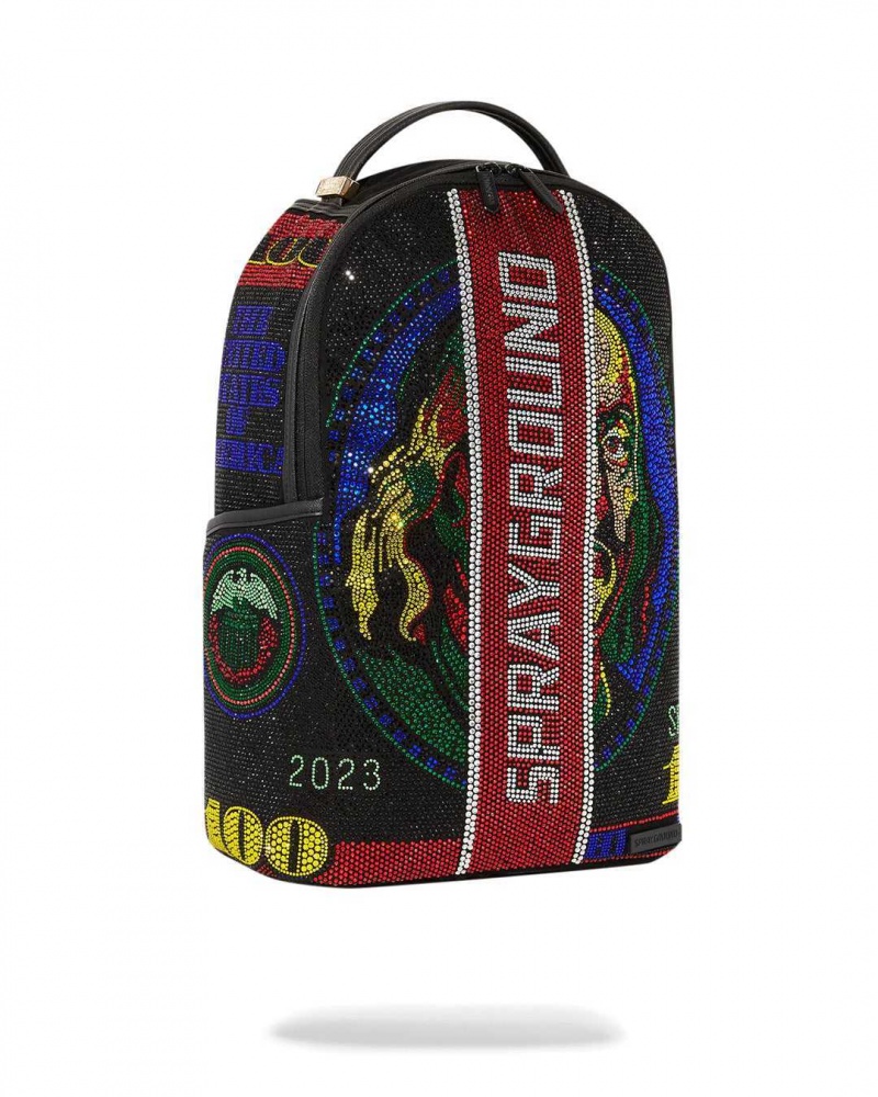 Sprayground Backpack TRINITY $100 BILL DLXSF BACKPACK Black | JTNMW2756