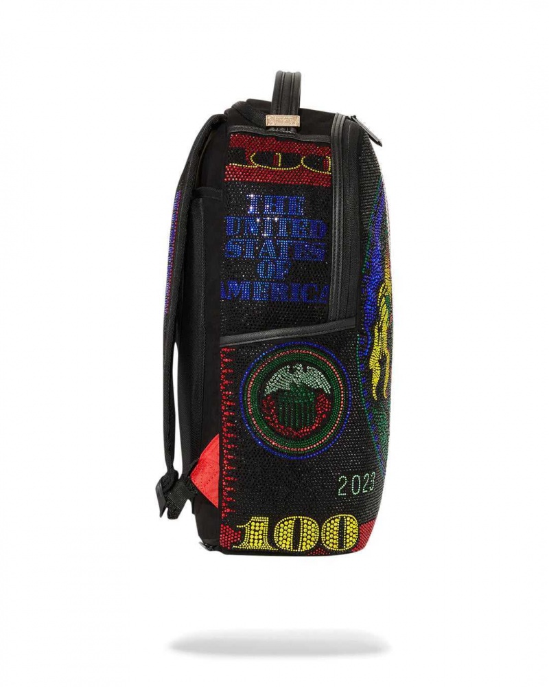 Sprayground Backpack TRINITY $100 BILL DLXSF BACKPACK Black | JTNMW2756