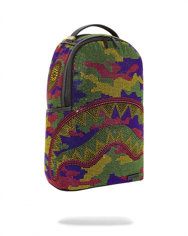 Sprayground Backpack TRIPPY TRINITY CRYSTAL DLXSF BACKPACK Camo Fuchsia | RKPTH7491